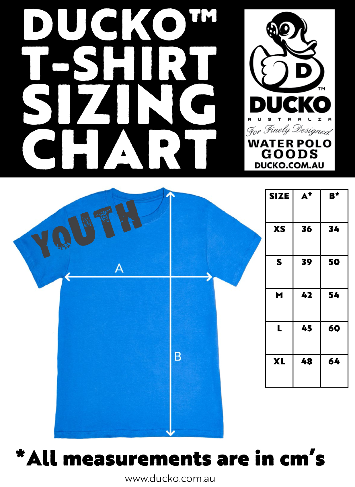 Australian T Shirt Size Chart